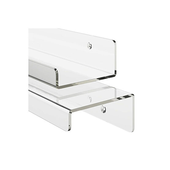 NOBELL 40cm X 10cm Pleksi Raf Şeffaf (2Lİ SET) Çok Amaçlı Kullanıma Uygun Her Eve Lazım Duvar Rafı Fiyatı
