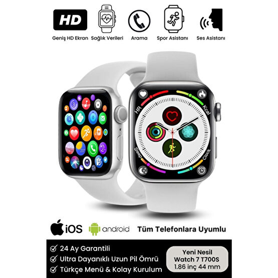 Noriyen Watch 7 Yeni Nesil Ios Android Uyumlu Spor Ve Sağlık Sensörlü T700s Bluetooth Aramalı Akıllı Saat Akıllı Saat Fiyatı