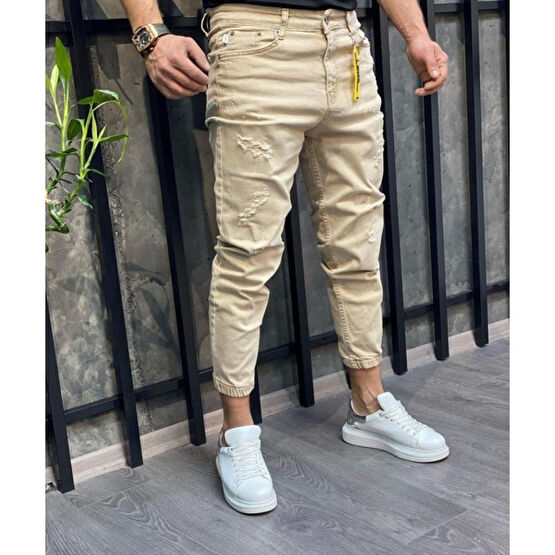 NorthFashion Erkek Paçası Lastikli Boyfriend Jogger Kot Pantolon Erkek Pantolon Fiyatı