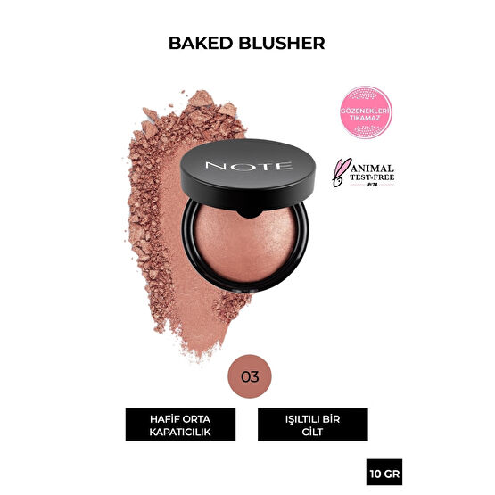 NOTE Baked Allık 03 Oriental Pink Işıltılı Highlighter Allık Fiyatı