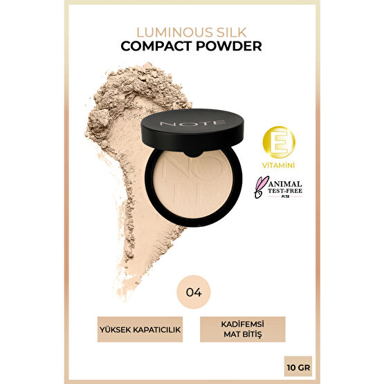 NOTE Luminous Silk Compact Powder 04 Sand Mat Bitişli Toz Yüz Pudrası Makyaj Ürünleri Fiyatı