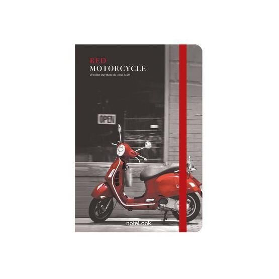 Notelook Red Motorcycle A5 Çizgili Defter
