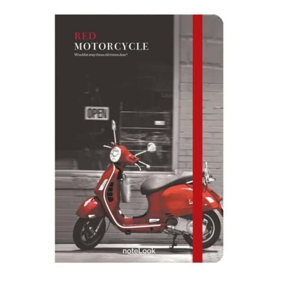 Notelook Red Motorcycle A5 Çizgili Defter