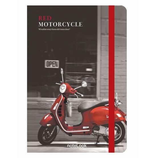 Notelook Red Motorcycle A5 Çizgili Defter
