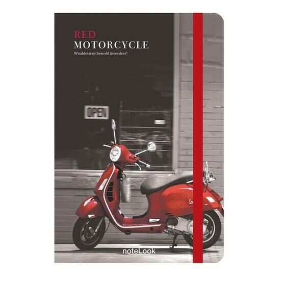 Notelook Red Motorcycle A5 Çizgili Defter