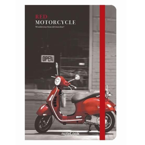 Notelook Red Motorcycle A5 Çizgili Defter