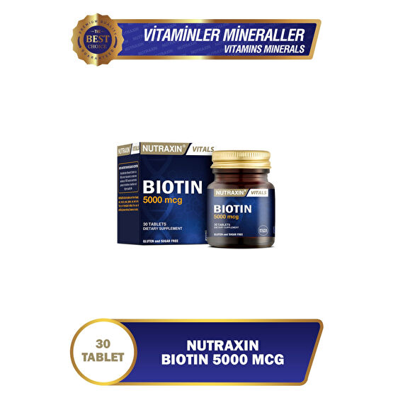 Nutraxin Biotin 5000 Mcg  30 Tablet Saç Vitamini