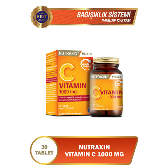 Nutraxin C Vitamin 1000 Mg - C Vitamini Deposu Zaman Salınımlı 30 Tablet