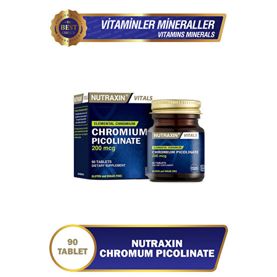 Nutraxin Chromium Picolinate 200 Mcg 90 Tablet Krom Takviyesi