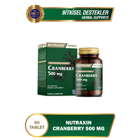 Nutraxin Cranberry - Turna Yemişi 500 Mg 60 Tablet
