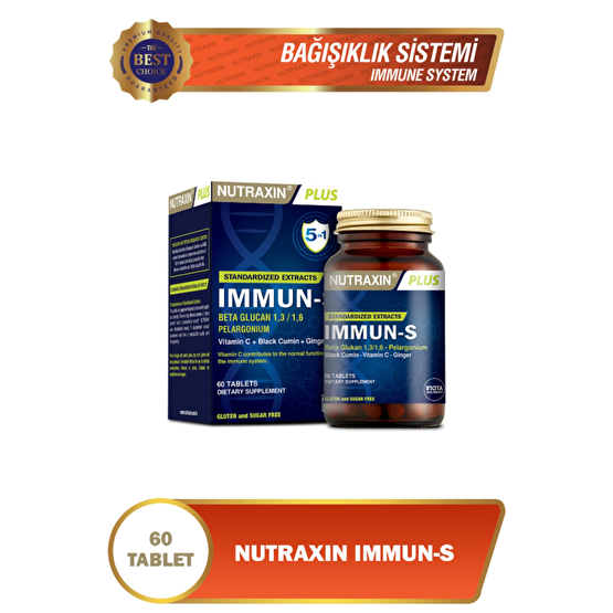 Nutraxin Immun-S - Vitamin Takviyesi 60 Tablet