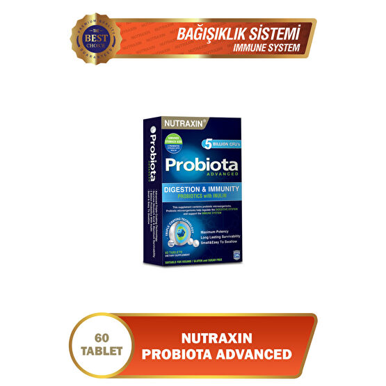 Nutraxin Probiota Advanced 60 Tablet - İnce Bağırsakta Çözünen 5 Milyar Canlı Probiyotik