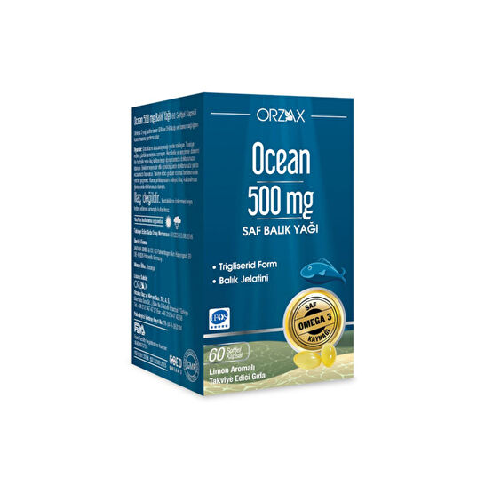 Ocean 500mg Omega-3 Balık Yağı 60 Kapsül