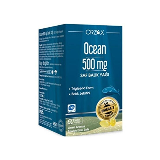 Ocean Balık Yağı 500mg Takviye Edici Gıda 60 Kapsül Balık Yağı / Omega 3 - 6 - 9 Fiyatı