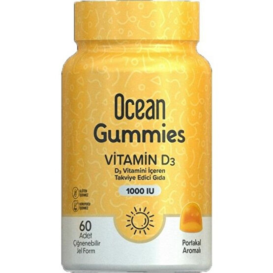 Ocean Gummies Vitamin D3 60 Çiğneme Form Protein Tozları Fiyatı