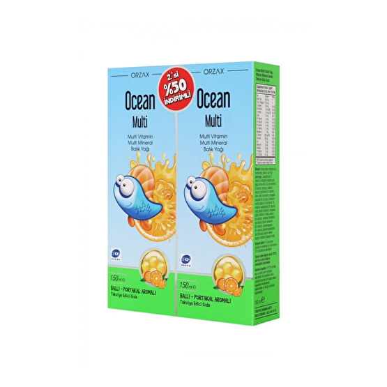 Ocean Multi Şurup Ballı Portakal Aromalı Balık Yağı 2. Si %50 Balık Yağı / Omega 3 - 6 - 9 Fiyatı