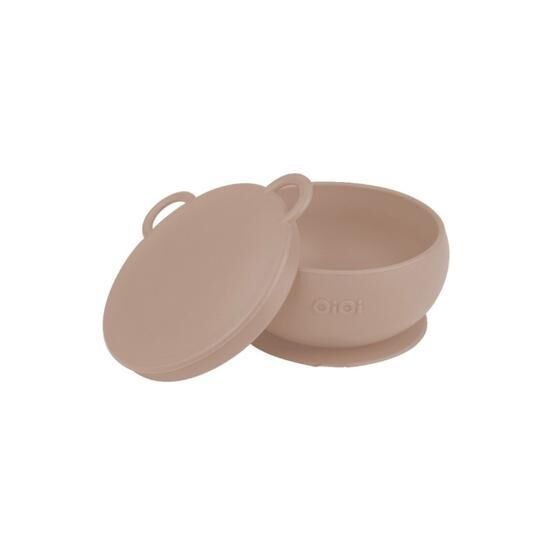 Oioi 6+ Ay Bubble Beige Vakum Tabanlı Silikon Kapaklı Kase