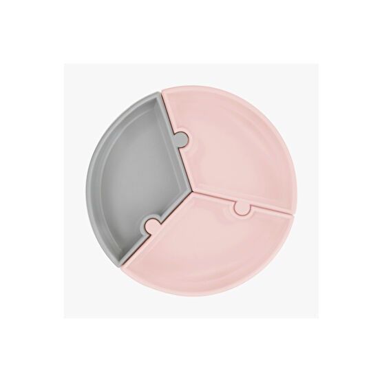 Oioi Silikon Puzzle Tabak Pinky Pink-powder Grey Bebek Beslenme Gereçleri Fiyatı