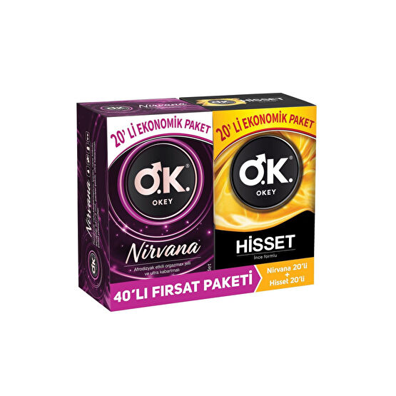 Okey Nirvana 20li + Hisset 20li Prezervatif / Kondom Fiyatı