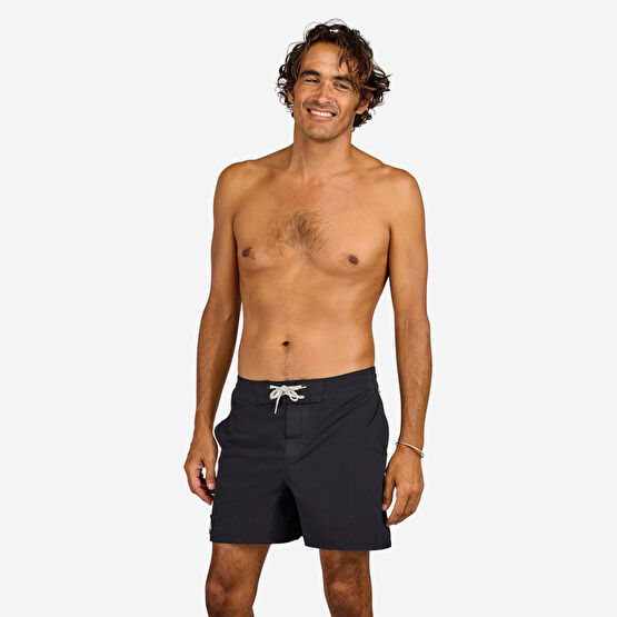 Olaian Erkek Orta 17" Deniz Şortu / Boardshort - Siyah Düz - Good 500 Şort & Kapri (Outdoor) Fiyatı