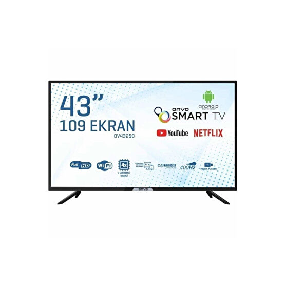 ONVO OV43250 43 109 Ekran Full HD Dahili Uydu Smart Wifi Android LED TV. Televizyonlar Fiyatı