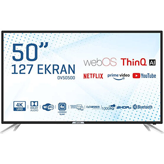 Onvo Ov50500 50" 127 Ekran Uydu Alıcılı 4k Ultra HD WebOS Smart LED TV Televizyonlar Fiyatı