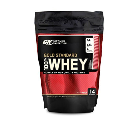 Optimum Nutrition 100% Whey Gold Std - Strawberry Bag 450g Multi-lingual - Çilek Protein Tozları Fiyatı