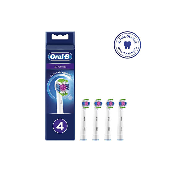 Oral-B 3 Boyutlu Beyazlık Şarjlı Diş Fırçası Yedek Başlığı 4lü