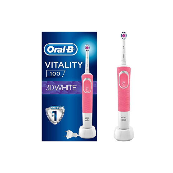Oral-B D100 Şarj Edilebilir Diş Fırçası 3 Boyutlu Beyazlık Pembe
