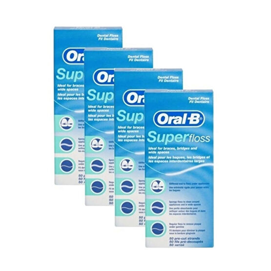 Oral-B Diş Ipi Super Floss 50 Adet X 4 Adet Diş İpleri Fiyatı