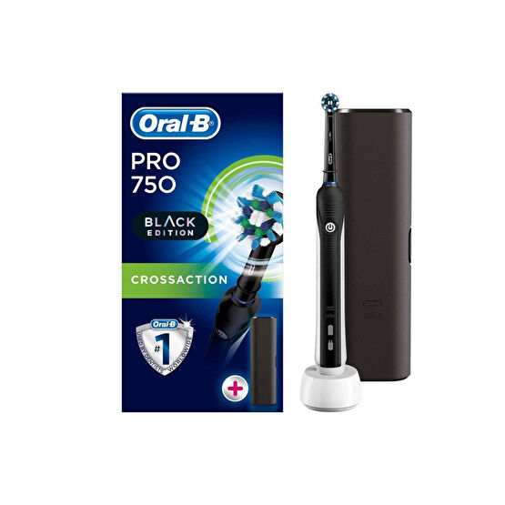 Oral-B Pro 750 Şarj Edilebilir Diş Fırçası Cross Action Siyah Şarjlı Diş Fırçası ve Aksesuarları Fiyatı