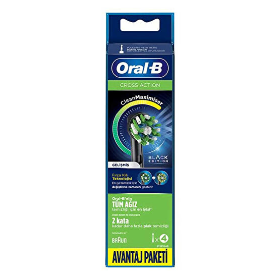 Oral-B Şarjlı Diş Fırçası Yedek Başlık 4'lü Cross Action Siyah Diğer Fiyatı