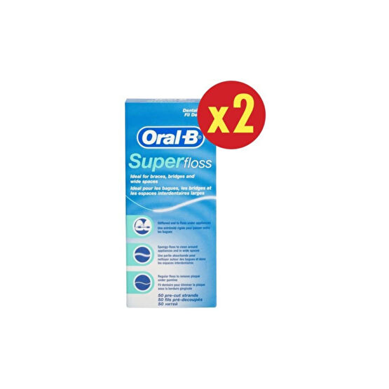 Oral-B Super Floss Diş İpi 50 Adet x 2 Diş İpleri Fiyatı
