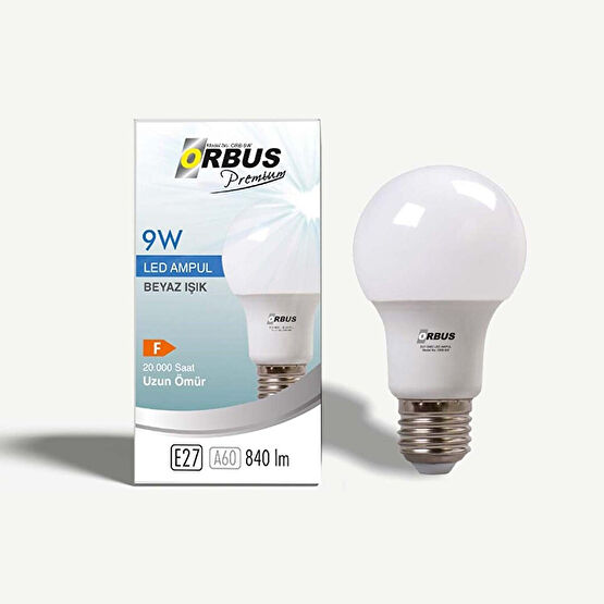 Orbus 9W E27 800 LM 6400 K Beyaz Işık Tasarruflu Ampul Fiyatı