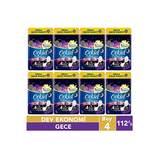 Orkid Platinum Hijyenik Ped Gece Extra 112 Adet Anne Kız Paketi (56x2)