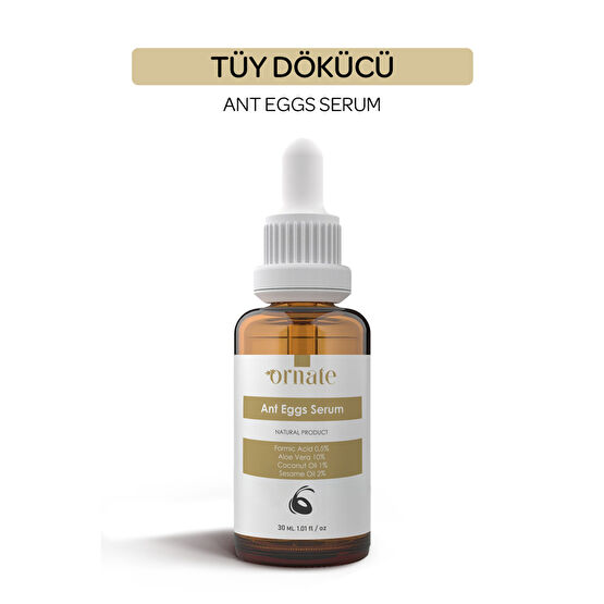 ORNATE Karınca Yumurtası Yağı Tüy Dökücü ve Tüy Azaltıcı Serum 30ml %5 Formic Acid  %10 Aloe Vera Tüy Dökücüler ve Azaltıcılar Fiyatı