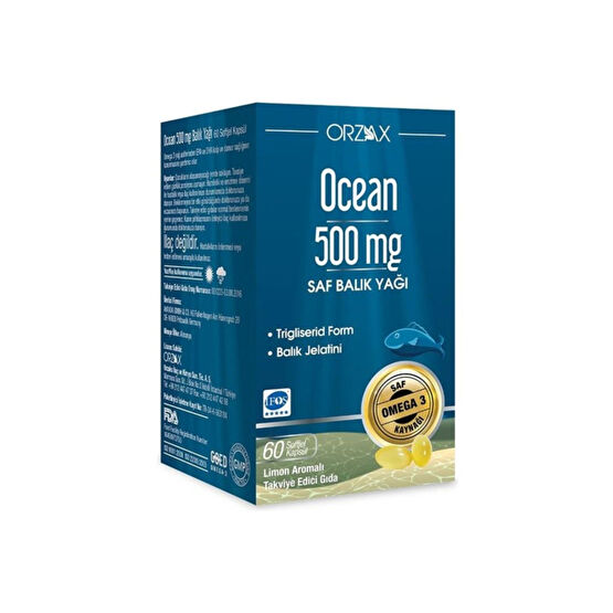 Orzax Ocean Omega 3 Balık Yağı 500 mg 60 Kapsül Balık Yağı / Omega 3 - 6 - 9 Fiyatı