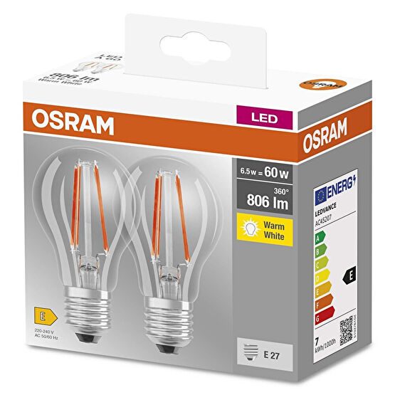 Osram 7-60W Sarı Işık E27 Ampül 2'li Tasarruflu Ampul Fiyatı