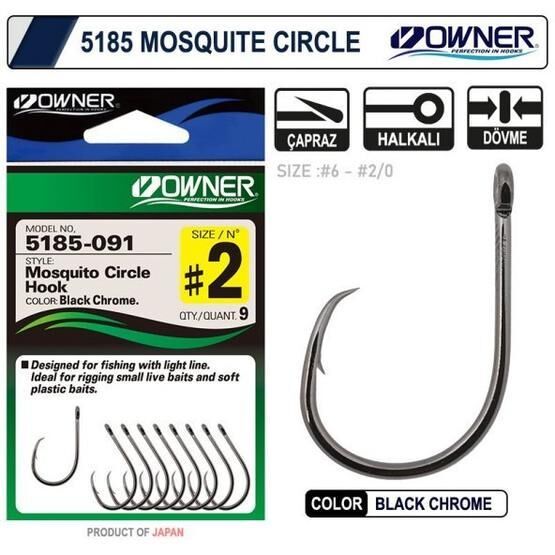 Owner 5185 Mosquito Circle Black Chrome Sinek İğne Olta (Jig) İğnesi Fiyatı