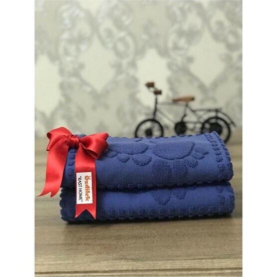 Özdilek 2 Li Banyo Ayak Havlusu Koyu Mavi - 50 x 70 cm Ayak Havlusu Fiyatı