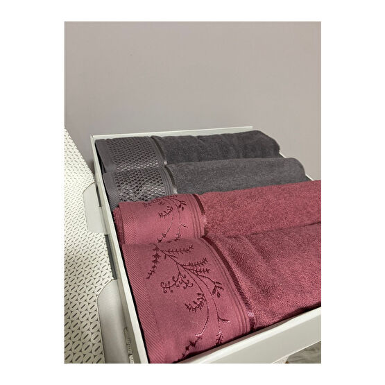 Özdilek Dıtsy Best Set Hamam Takımı Mürdüm - Antrasit. Banyo Havlusu Fiyatı