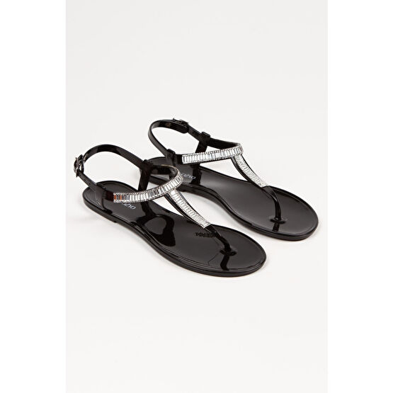 OZYO siyah taşlı Parmak Arası Jel Yazlık - Günlük sandalet 39 Beden Unisex Sandalet Fiyatı
