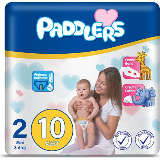 Paddlers Bebek Bezi 2 Numara Mini 10'lu (3-6 Kg) Deneme Paketi - 10 Bebek Bezi Fiyatı