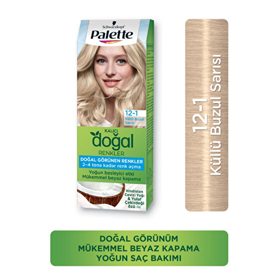 Palette Kalıcı Doğal Renkler 12-1 Küllü Buzul Sarısı Saç Boyası Fiyatı