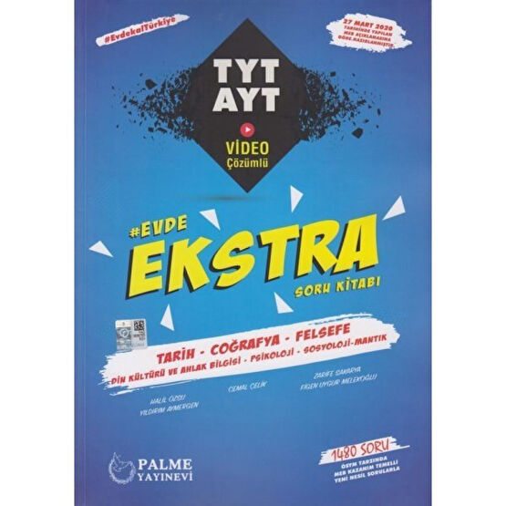 Palme Yayıncılık TYT AYT Tarih Coğrafya Felsefe Evde Ekstra Soru Kitabı Temel Yeterlilik Testi (TYT) Fiyatı