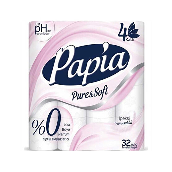 Papia Tuvalet Kağıdı 32 Rulo 4 Katlı
