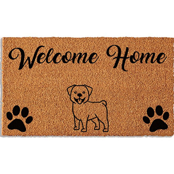 Paspas Yap Köpek Figürlü Ev Paspası - 33 x 60 cm - Kahverengi Paspas Fiyatı