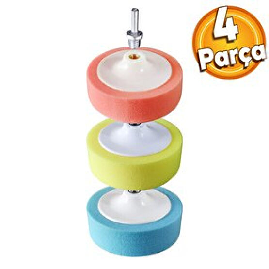 Pasta Cila Polisaj Süngeri Pedi Turuncu Alman Cila Süngeri Sarı 150 Mm Matkap Aparatı (4 Parça Set) Zımparalama Makinesi Fiyatı