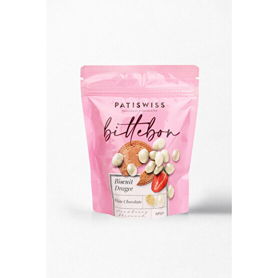 Patiswiss Bittebon Çilek Aromalı Beyaz Çikolatalı Bisküvi Draje 120g Çikolata ve Gofret Fiyatı