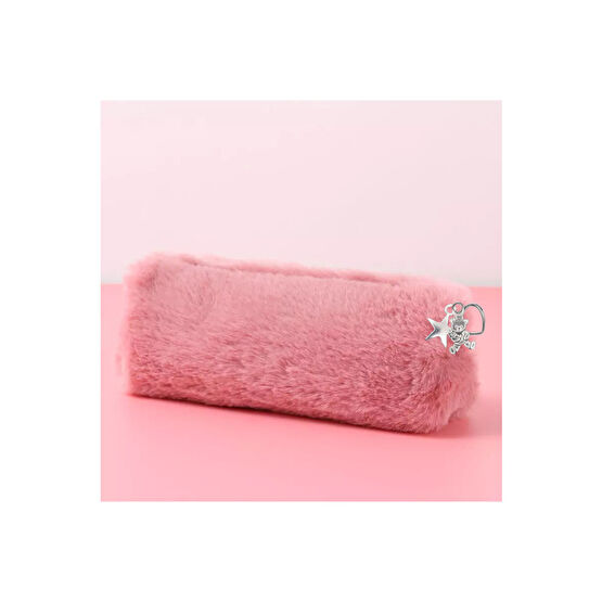 Peluş Butik Süngerli Peluş Makyaj Çantası & Kalem Kutusu - Gül Kurusu Kalemlik (Kalem Kutusu) Fiyatı